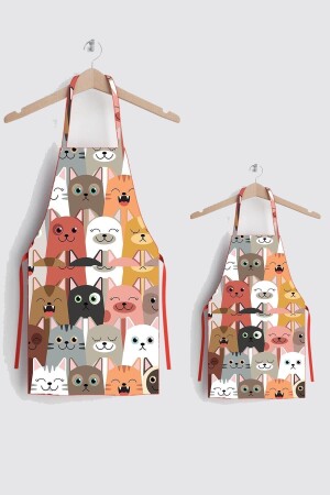 Cat Family Mother Child Stain-Proof Kitchen Apron - Ayshome