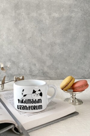 Cat I Didn't Fall Down I'm Reaching Out White Small Mug KUP360 - Vivas
