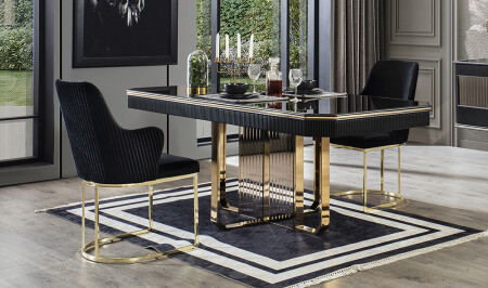 Cavalli Luxury Black Table Set - Cadde Yıldız