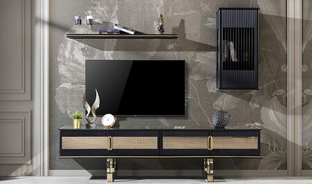 Cavalli Luxury Black TV Unit - Cadde Yıldız