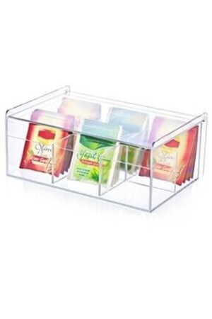 Çay Kutusu 6bölmeli Kapaklı Poşet Bitki Çayı Saklama Kabı 436257879 - Organizer