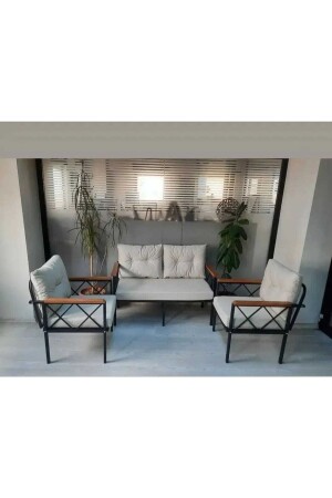 Çayseti,oturma Grubu Bahçe,balkon,cafe Mobilyası,koltuk Takımı,ofis Koltuğu çayseti-krem - adımshops