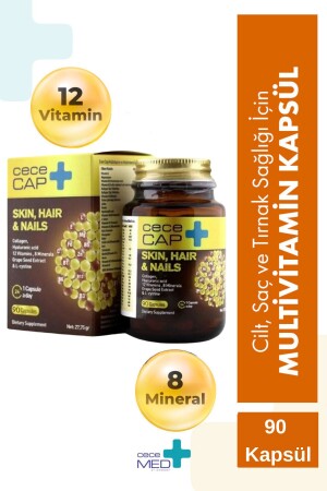 Cececap Food Supplement For Hair Nails And Skin 90 Capsules - Cecemed