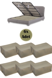 Çekyat Baza Tipi Hurç Baza Altı-kazak-yastık-pike Saklama Hurcu 6 Adet 22x40x60(KREM) 5 - adarya
