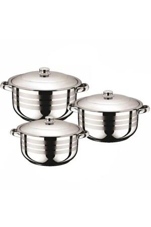 Çelik Tencere Seti 20-22-24 Cm metal kulp - Genel Markalar