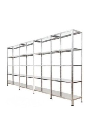 Çelikrafburada 5-Tier 4-Piece Adjacent Galvanized Steel Shelf Archive Storage Pantry Shelf 31x75x200 543175200 - Herrafburada