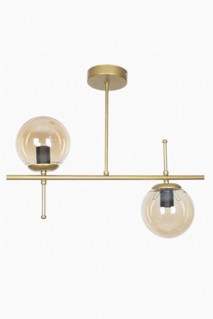 Cello Modern Design Metal Antiqued Gold Color Honey Glass Dining Table Top - Living Room 2 Piece Chandelier CL1001 - Fer Avize