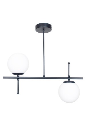Cello Modern Design Metal Black Color White Glass Dining Table Top - Living Room 2 Piece Chandelier CL1001 - Fer Avize