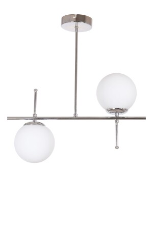 Cello Modern Design Metal Chrome Color White Glass Dining Table Top - Living Room 2-Piece Chandelier CL1001 - Fer Avize