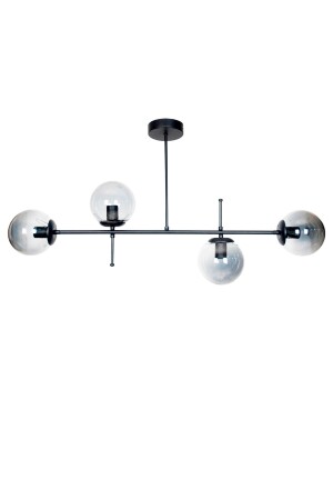 Cello Modernes, luxuriöses Design, schwarze Rauchglasdecke über dem Esstisch – 4-teiliger Kronleuchter für das Wohnzimmer, CELL887 - Fer Avize
