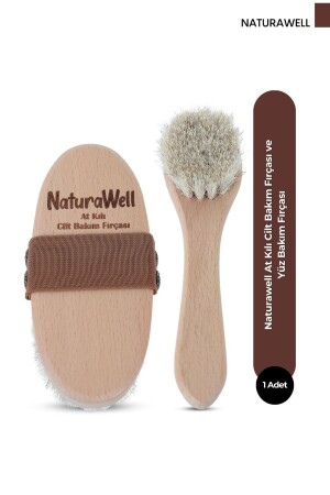 Cellulite-Bürste aus 100 % natürlichem Rosshaar + Gesichtsbürste aus 100 % natürlichem Rosshaar - Naturawell
