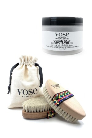 Cellulite Mix Body Scrub + Horsehair Cellulite Brush (Tulip) - Vose