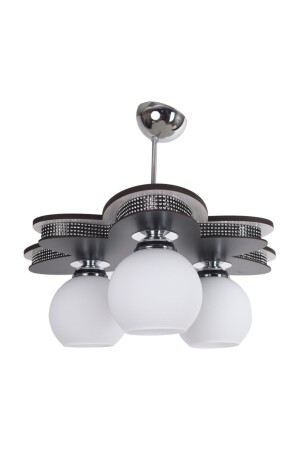 Cemre 3-Piece Stone Wooden Chandelier Black VedemoCmre58 - Vedemo