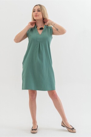 Kleid aus gewaschenem Baumwoll-Lycra mit Taschen - Bold & Young
