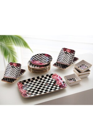 Ceramic 15 Piece Breakfast Set Rose Model KZ4227-4 - Keskinbıçak