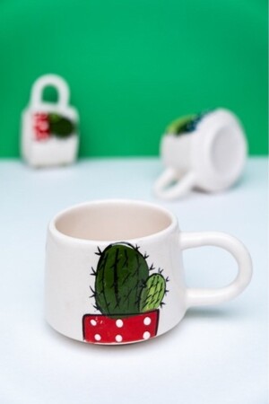 Ceramic handcrafted mug mug CACTUS 200cv - İlbay Çini Takı