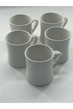 Ceramic White Mug 300 Ml Set of 5 CL06-B5 - Atahan Pet