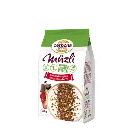 Cerbona Gluten Free Chocolate Strawberry Muesli (200 g) - Cerbona