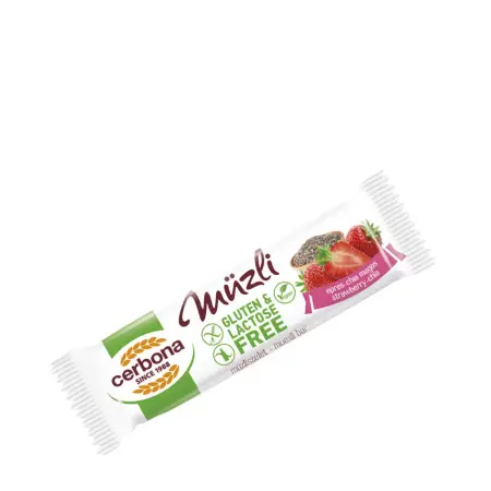 Cerbona Gluten Free Strawberry-Chia Seed Muesli Bar (35 g) - Cerbona
