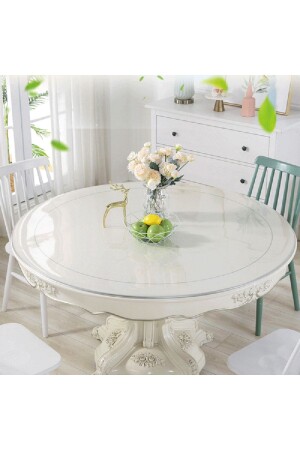 Ceren Transparent 1-3 Mm Thick PVC Round Tablecloth - Erksolhome