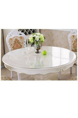Ceren Transparent Round 1-5 Mm Thick PVC Non-Slip Table Cover Protector - Erksolhome