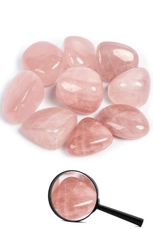 Certified Tumbled Natural Pink Quartz Stone Mass Piece - Tesbih Atölyesi