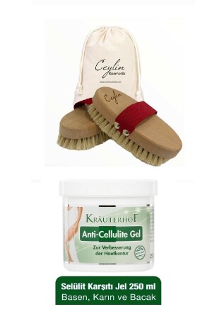 Ceylin Anti-Cellulite Natural Horsehair Brush + Anti-cellulite Cellulite Gel 250 Ml - Krauterhof