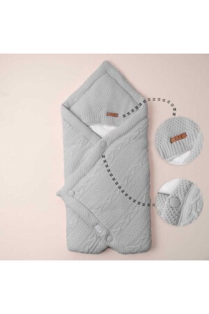 Cfr Unisex Baby Welsoft Knitwear Gray Swaddle Blanket CFR3K - CFR Kids