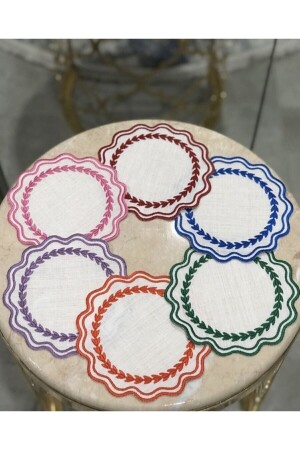 Chain Embroidery Cocktail Napkin - Galata İstanbul