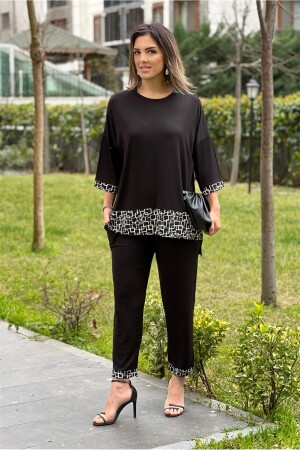 Chain Garnished Trousers Blouse Double Set - Nevin Kaya Moda