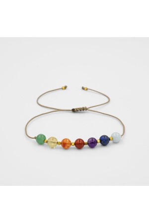 Chakra-Aquamarin-Karneol-Achat-grünes Aventurin-Lapis-Citrin-Amethyst-rotes Achat-Natursteinarmband - Osmanli Doğal Taş