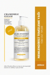 Chamomile Gleam Arındırıcı Yağ Bazlı Makyaj Temizleyici Vegan Yüz ve Vücut Temizleme Yağı 400ml CH102 - Clara Hygienics