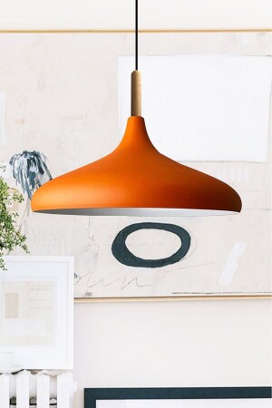 Champion Orange Wooden Single Chandelier Pendant Lamp Living Room Kitchen Cafe Boutique Lamp Lighting Chandeliers - Bamyum