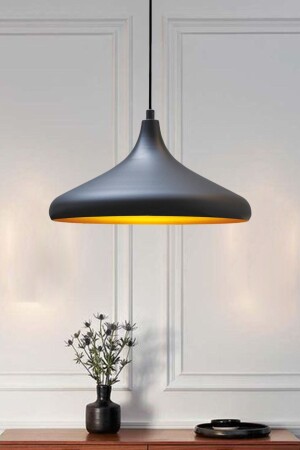 Champion Schwarzer Kronleuchter – Aluminium, 35 cm Durchmesser, Cafe, rustikale Hängelampe, Küche, Wohnzimmer, Lampenmodelle - Bamyum