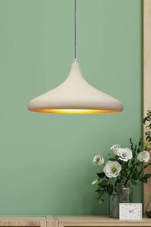 Champion White Special Cable Chandelier - Aluminum 35 Cm Cafe Rustic Pendant Lamp Kitchen Lamp Models BMM2066 - Bamyum