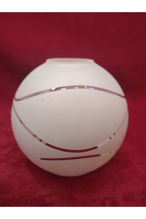 Chandelier Glass. Round, White Color, Waterway Pattern, (E. 27),Open Mouth. Compared to normal Bulb. ROUND,WATERWAY,WHITE - KUĞULU