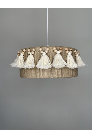 Chandelier jute Chandelier Tasseled Rustic Chandelier Living Room Chandelier Bohemian Chandelier jute beaded - Arz Tedarik