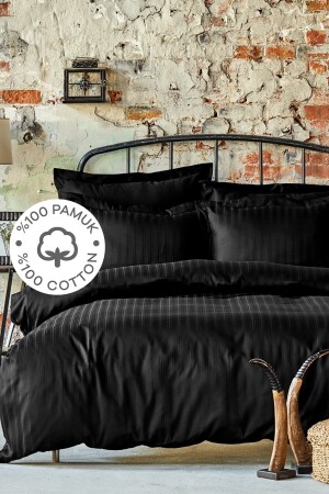 Charm Bold Black 100% Cotton Single Duvet Cover Set 200. 16. 01. 0072 - Karaca Home