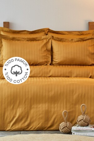 Charm Bold Mustard 100% Cotton Satin Single Duvet Cover Set 200. 17. 01. 0170 - Karaca Home