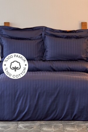 Charm Bold Navy Blue 100% Cotton Single Duvet Cover Set 200. 17. 01. 0172 - Karaca Home