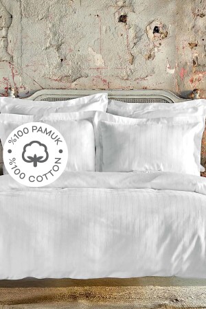 Charm Bold White 100% Cotton Single Duvet Cover Set 200. 16. 01. 0073 - Karaca Home