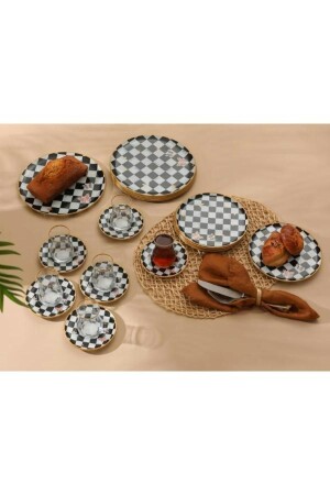 Checkered 24 Piece Set Checkered 24 Piece Set Without Cups - GÜRCÜGLASS