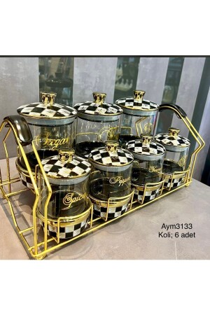 Checkered 7 Pc Spice Jar 5281528655467 - ABEREDE