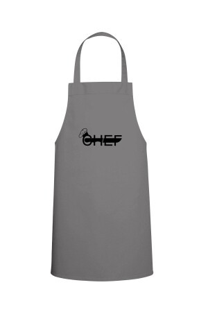 Chef Special bedruckte Chef-Küchenschürze, Grau, TTMO0677 - Tasarım Trend