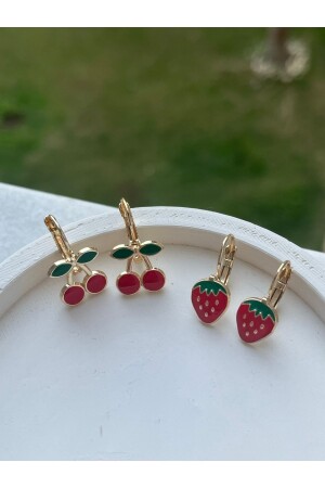 Cherry And Strawberry Girl's Earring Set - Floriaco