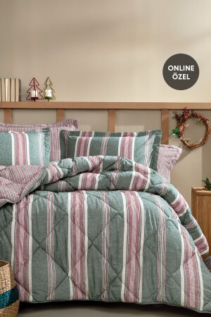 Chevron Double Yarn Dyed Schlafset – Grün - Yataş