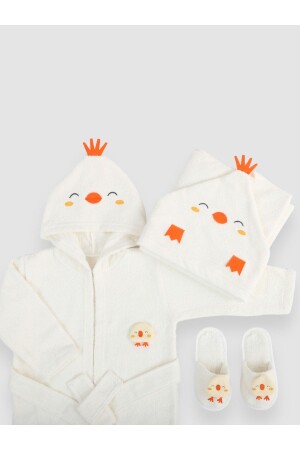 Chick Patterned Bamboo Bathrobe Set Bebitof - Bebitof
