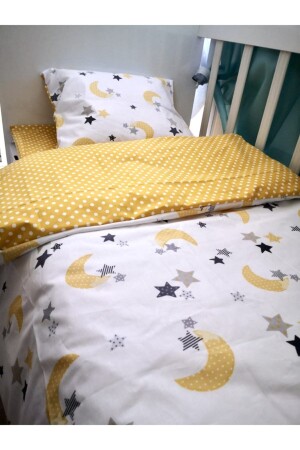 Children's Duvet Cover Set 90x190 Yellow Moon Star Yellow Polka Dot for Bed (without quilt) TYC00855043866 - Bebek Özel