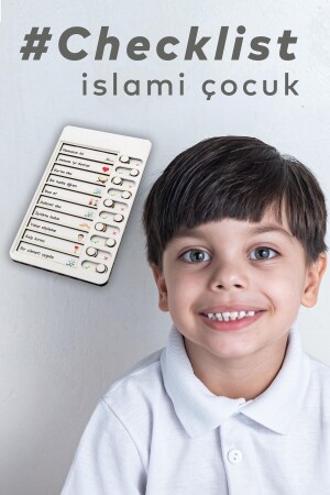 Children's Islamic Values ​​Checklist Checklist Educational Toy Wooden To-Do List UM10 - Akal G