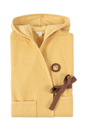 Children's Jacquard Bathrobe Yellow Organic Cotton PRA-9285076-267736 - Little Gusto